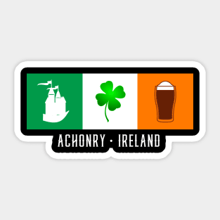 Achonry Ireland, Gaelic - Irish Flag Sticker